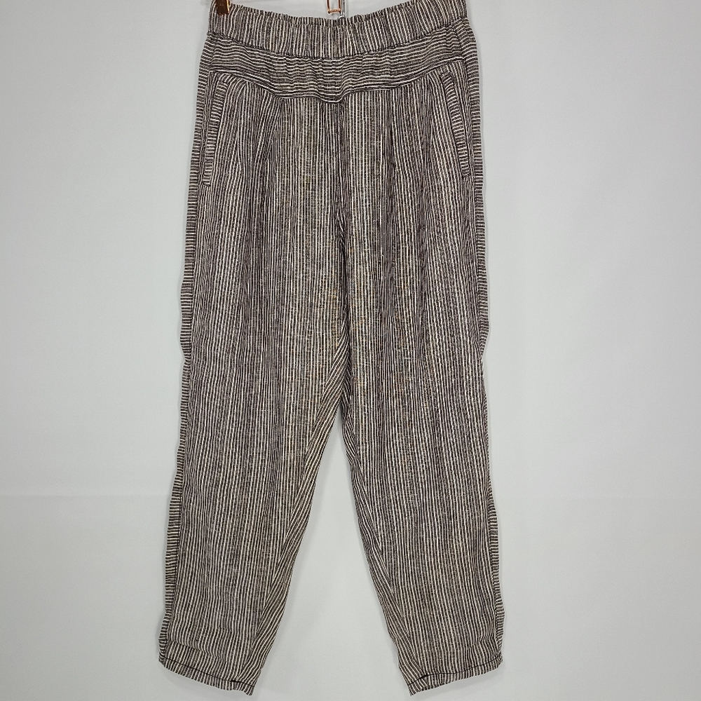 Hei Hei Anthropologie Pants Elastic Waist Black White Stripes Size X-Small